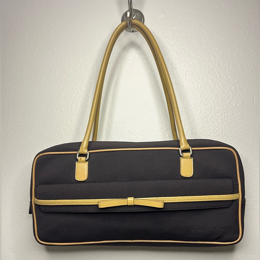 Vintage rare Miu Miu top handle bow tote